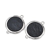Alloy Acrylic Disc Links Connector Charms AL-E003-07B-2