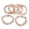 Natural Citrine Round Beads Stretch Bracelets for Women BJEW-Z158-03C-03-4