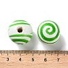 Printed Wood European Beads WOOD-Z002-13F-3