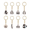 8Pcs Divination Style Alloy Enamel Keychains KEYC-JKC00457-1