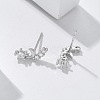 Brass Clear Cubic Zirconia Stud Earrings EJEW-Q014-11P-5