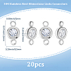 20Pcs 304 Stainless Steel Crystal Rhinestone Links Connectors STAS-BBC0009-19P-2