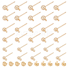 38Pcs 3 Size Brass Ball Stud Earring Post KK-AR0003-01-1