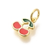 Real 18K Gold Plated Brass Enamel Charms KK-L225-001G-03-2