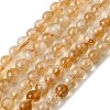 Heated Natural Citrine Beads Strands G-D323-A01-6mm-A-2