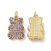 Brass Micro Pave Cubic Zirconia Pendants ZIRC-F134-23G-01-1