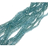 Faceted Rondelle Half Rainbow Plated Transparent Electroplate Glass Beads Strands X-EGLA-J134-3x2mm-HR36-1