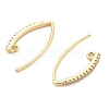 Brass Micro Pave Clear Cubic Zirconia Earring Hooks KK-G516-03G-2