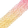 Gradient Color Baking Painted Glass Bead Strands DGLA-A039-T6mm-A02-4