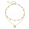 Alloy Heart Pendant Double-Layer Necklaces for Women FS-WG8D9FE-01-2