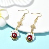 Handmade Seed Evil Eye & Cross Dangle Earrings EJEW-MZ00227-02-2