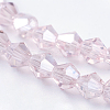 Transparent Electroplate Glass Beads Strands EGLA-S056-4mm-17-3