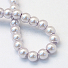 Baking Painted Pearlized Glass Pearl Round Bead Strands X-HY-Q330-8mm-25-4