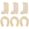 8Pcs 2 Styles Brass Micro Pave Cubic Zirconia Beads KK-BBC0024-70-1