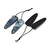 2Pcs Natural Black Lip Shell Pendants FIND-Z079-01B-2