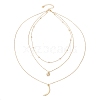 Brass Cable & Satellite Chains 3 Layer Necklaces NJEW-JN04499-4