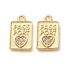 Brass Micro Pave Clear Cubic Zirconia Charms CU-CBA2907-07G-1
