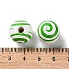 Printed Wood European Beads WOOD-Z002-07B-3