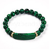 Synthetic Malachite Beads Stretch Bracelets BJEW-T022-04K-2