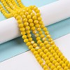 Electroplate Opaque Solid Color Glass Beads Strands X1-EGLA-A034-P4mm-L02-4
