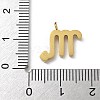 Ion Plating(IP) 304 Stainless Steel Micro Pave Cubic Zirconia Charms STAS-Z107-09G-07-3