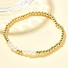 Brass Beaded Stretch Bracelets for Women BJEW-U018-01G-2