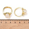Brass Micro Pave Cubic Zirconia with Natural Quartz Crystal Cuff Open Rings RJEW-T035-01G-G-5