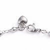 Non-Tarnish 304 Stainless Steel Link Chain Anklets AJEW-G026-03P-2