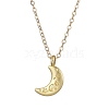 Moon Alloy with Brass Pendant Necklaces NJEW-JN04906-1
