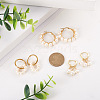 Kissitty 3 Pairs 3 Style Natural Pearl Beaded Hoop Earrings for Girl Women EJEW-KS0001-02-5