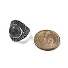 Natural Sodalite Adjustable Rings RJEW-I108-03AS-16-5