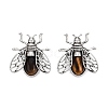 Natural Tiger Eye & Alloy Lapel Pin Brooches GG-N001-04AS-03-1