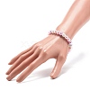 Glass Pearl Round Beaded Stretch Bracelet for Women BJEW-JB08606-3