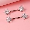 Brass Clear Cubic Zirconia Nipple Rings WG4338B-01-1