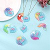 10 Sets Gradient Color Opaque Resin Pendants RESI-SZ0001-91E-5