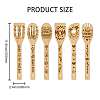 6Pcs Bamboo Spoons & Knifes & Forks AJEW-WH0411-006-3