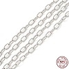 Anti-Tarnish Rhodium Plated 925 Sterling Silver Cable Chains STER-F052-14P-3