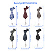 Crafans 6Pcs 6 Colors Polyester Stripped Tie Brooch AJEW-CF0001-21-12