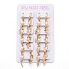 304 Stainless Steel Huggie Hoop Earrings X-EJEW-L252-023G-3