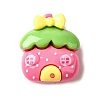 Deep Pink Cute Opaque Resin Cabochon CRES-I040-01C-1