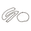 304 Stainless Steel Link Chain Bracelet & Necklace Jewelry Sets SJEW-L199-12P-4