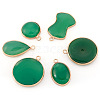 Mega Pet 6Pcs 6 Style Natural Green Oynx Agate Pendants G-MP0001-02-2