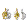 Brass Micro Pave Clear Cubic Zirconia Pendants CU-OY001-54G-2