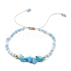 3Pcs 3 Style Natural Mixed Gemstone Chips & Glass Seed Braided Bead Bracelets Sets BJEW-JB09573-3