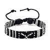 Cloth Rope Braided Flat Cord Bracelet PW-WG88858-01-1