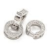 925 Sterling Silver Micro Pave Clear Cubic Zirconia Fold Over Clasps STER-U001-20P-2