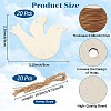 20Pcs Unfinished Wood Pendant Decoration BIRD-CP0001-02-2