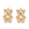 Brass Micro Pave Clear Cubic Zirconia Pendants KK-T078-02G-02-1