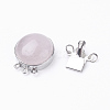 Natural Rose Quartz Box Clasps G-E427-13P-3