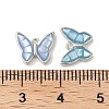 Rack Plating Brass & Shell Butterfly Charms with Epoxy Resin KK-K380-02P-3